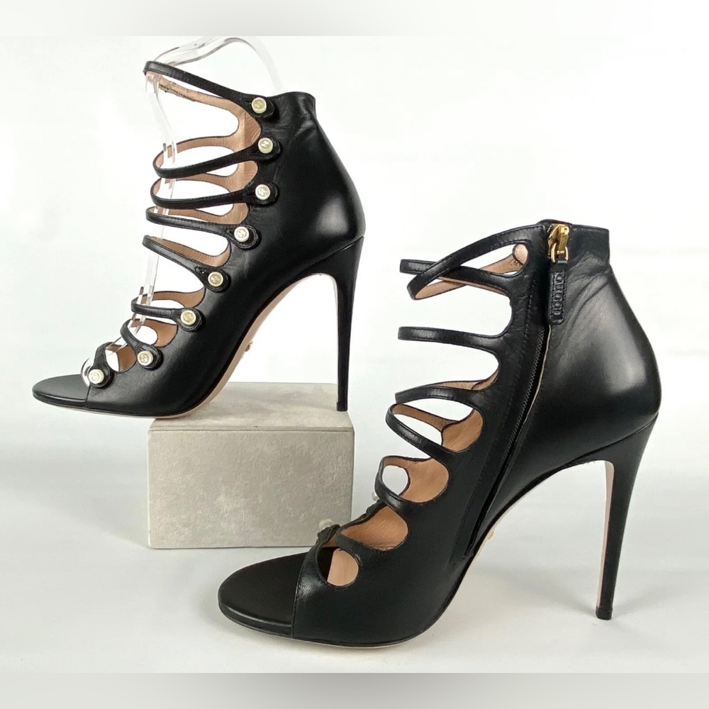 GUCCI ANETA CAGED BOOTIES w GG BUTTONS - Picture 5 of 16